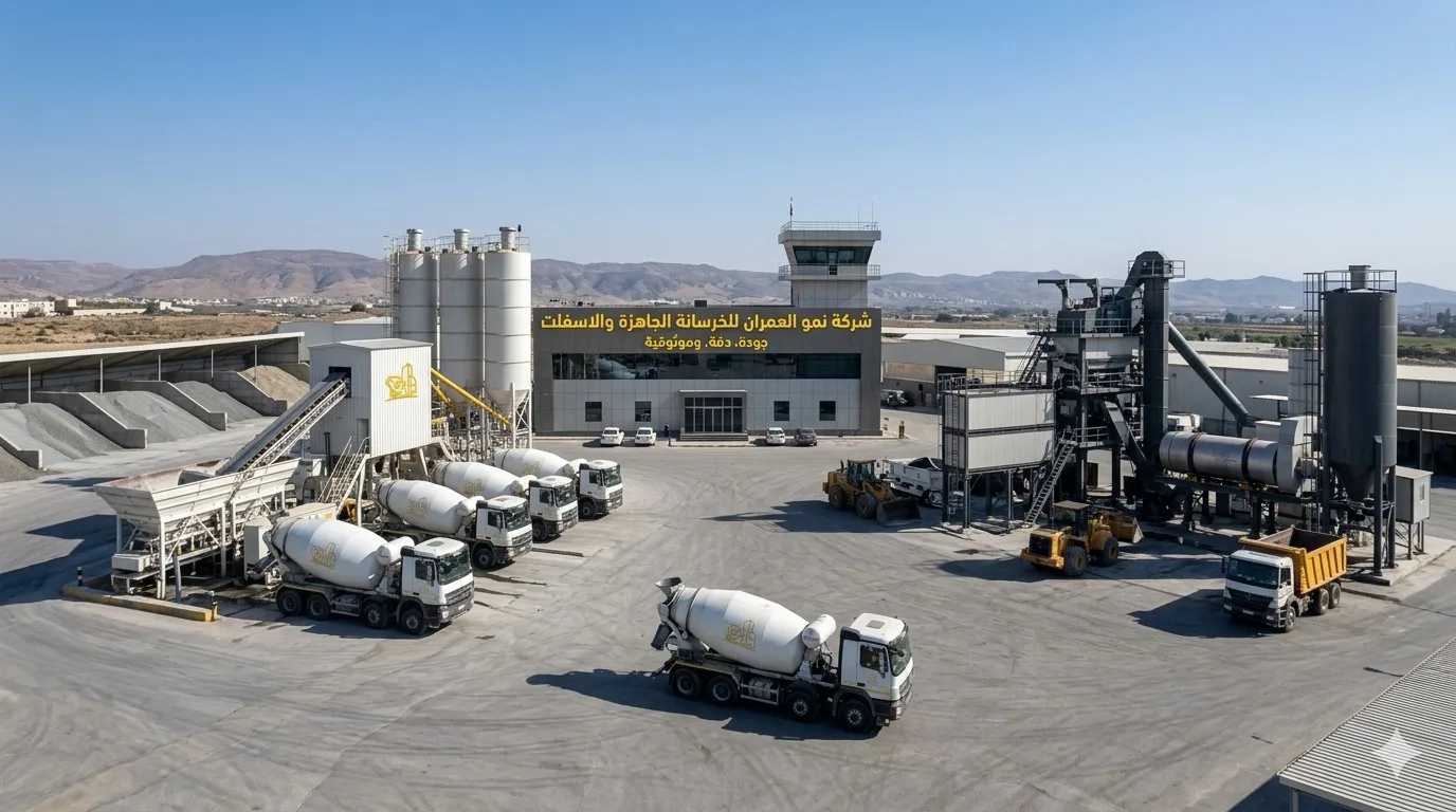 من أعمال شركة نمو العمران في الخرسانة والأسفلت